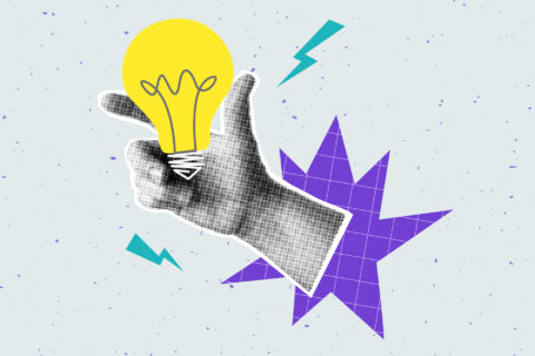 illustration d'une main qui porte une ampoule pour indiquer une idée